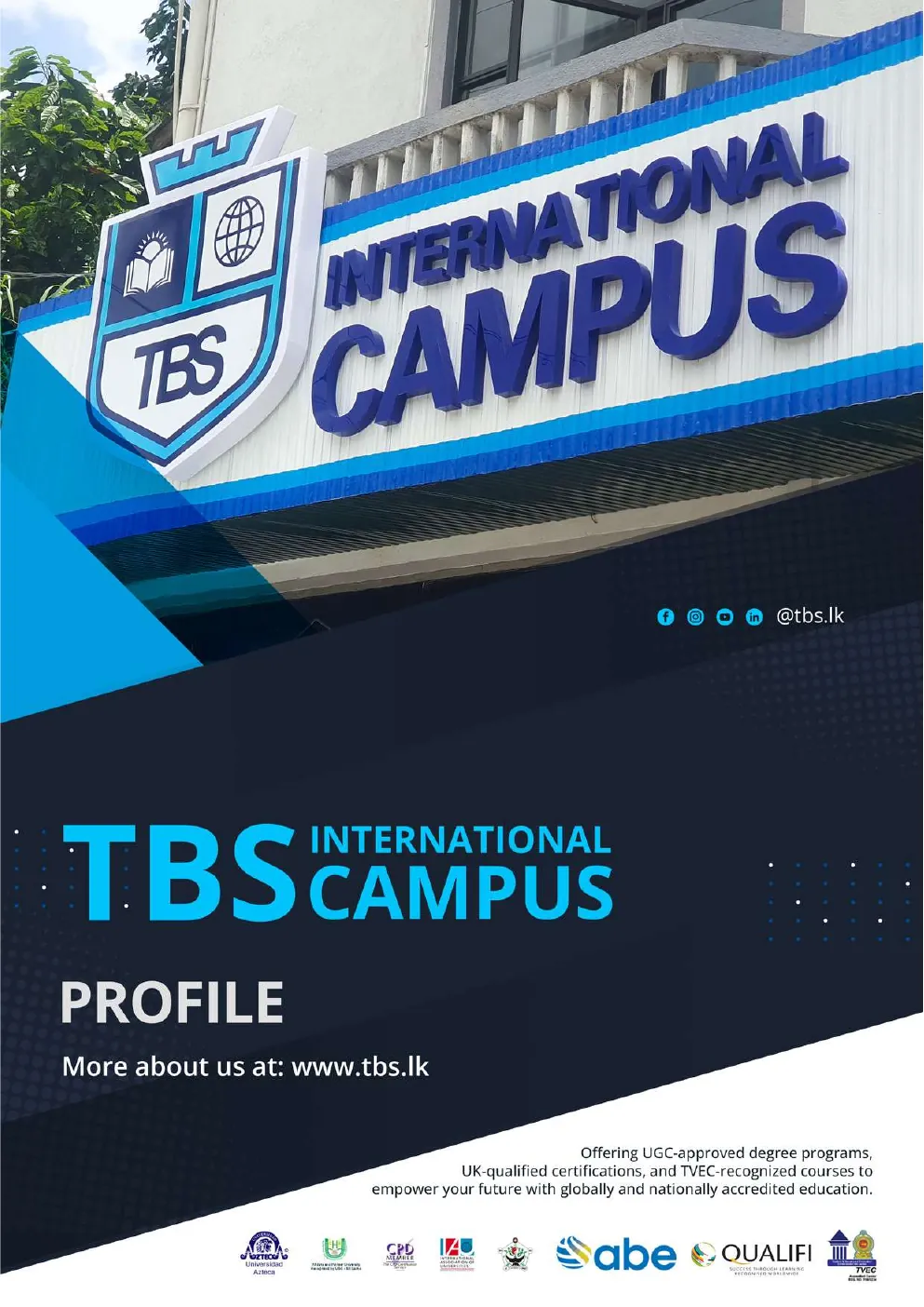 TBS International Campus institutional profile front cover